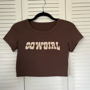 Brown Cowgirl Crop Top